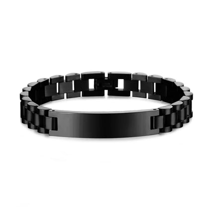 Custom Engraved Name Bracelet -Stainless Steel Chain for Men & Women