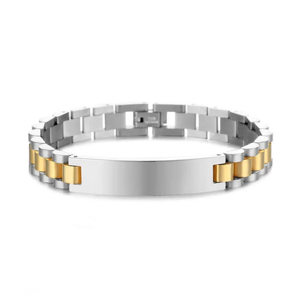 Custom Engraved Name Bracelet -Stainless Steel Chain for Men & Women