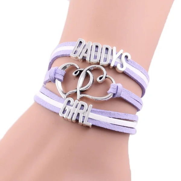 Classic Handmade Daddy's Girl Bracelet Heart Charm Suede Wrap Women's Girl's Gifts Bracelets & Bangles For Women Family Jewelry